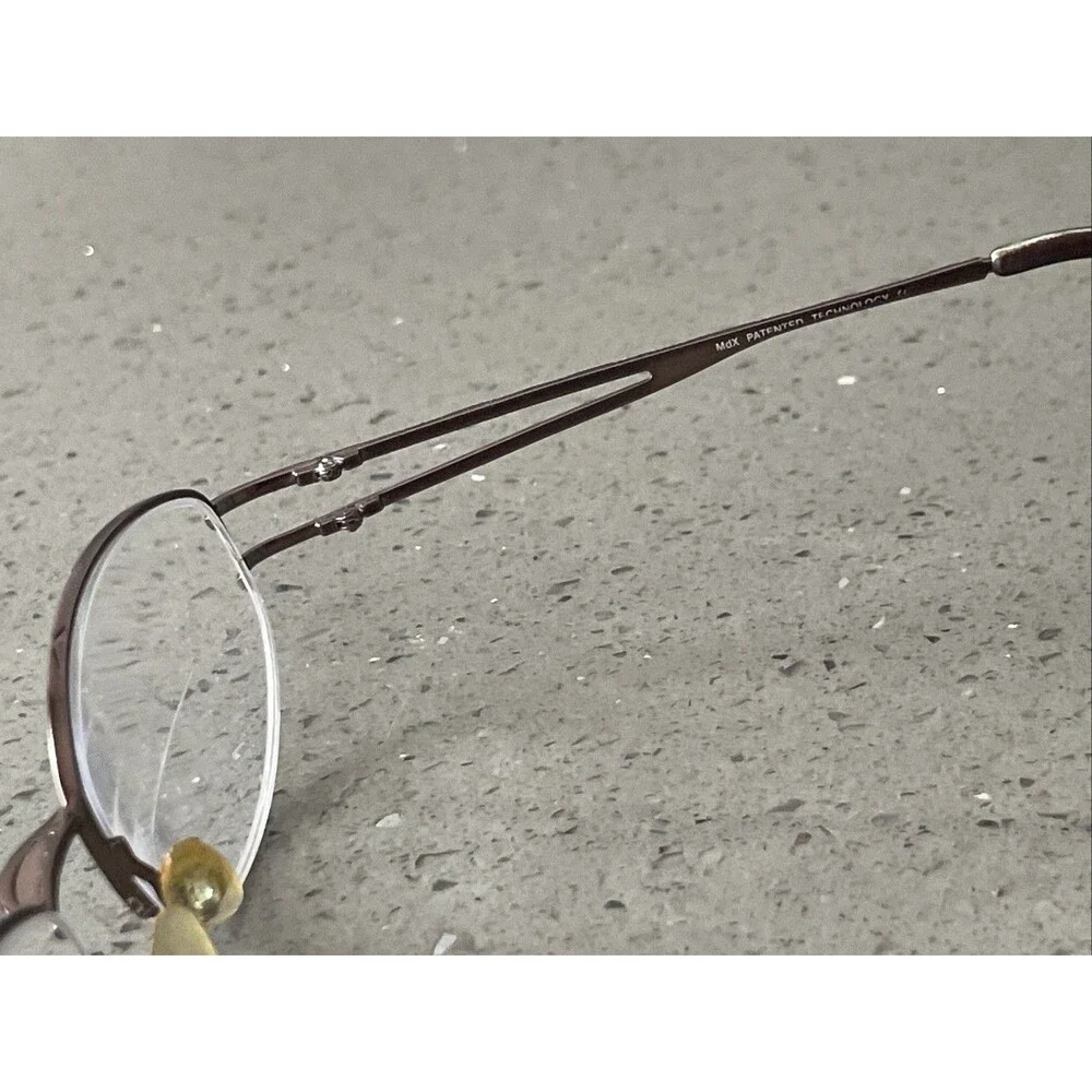 MDX Half-Rim Eyeglass FRAMES ONLY MDS 52-17-135 10 brown bronze titanium